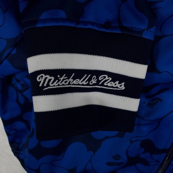 BAPE New York Yankees Mitchell & Ness MLB Medium Zip Up Jacket Blue‎ White NWT - Picture 6 of 9